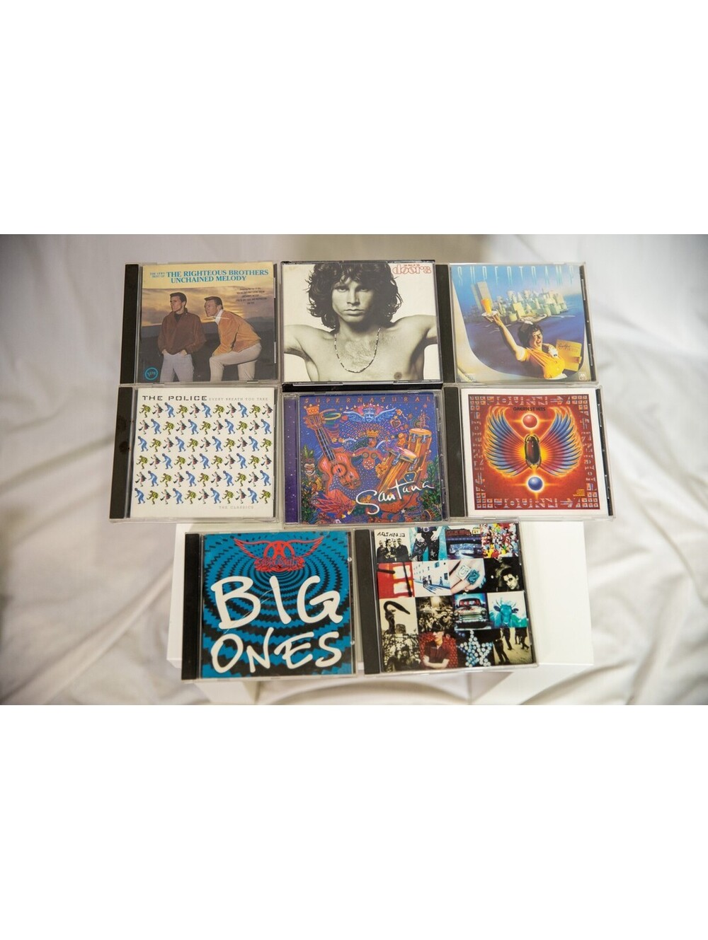 Rock Lot of 8 CDs - Aerosmith, The Doors, The Police, Santana, and Journey